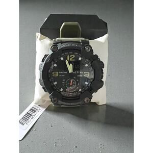 NEW Activa Black Ops Dual Time Digital Analog Watch Army Green Buckle Band